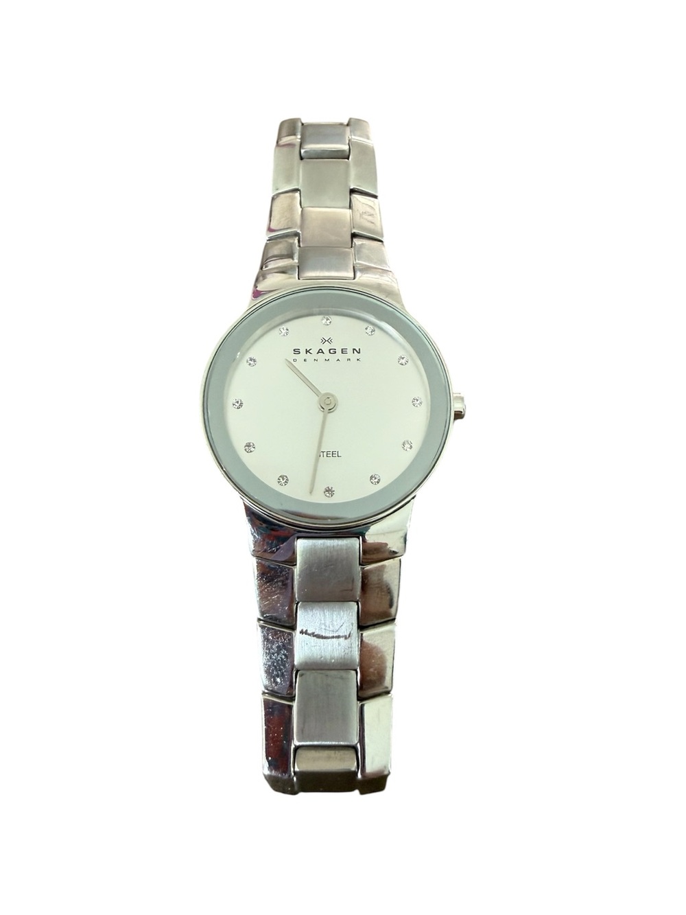 Skagen Silver-Tone Women's Bracelet Watch with Crystal Markers 430SSXD